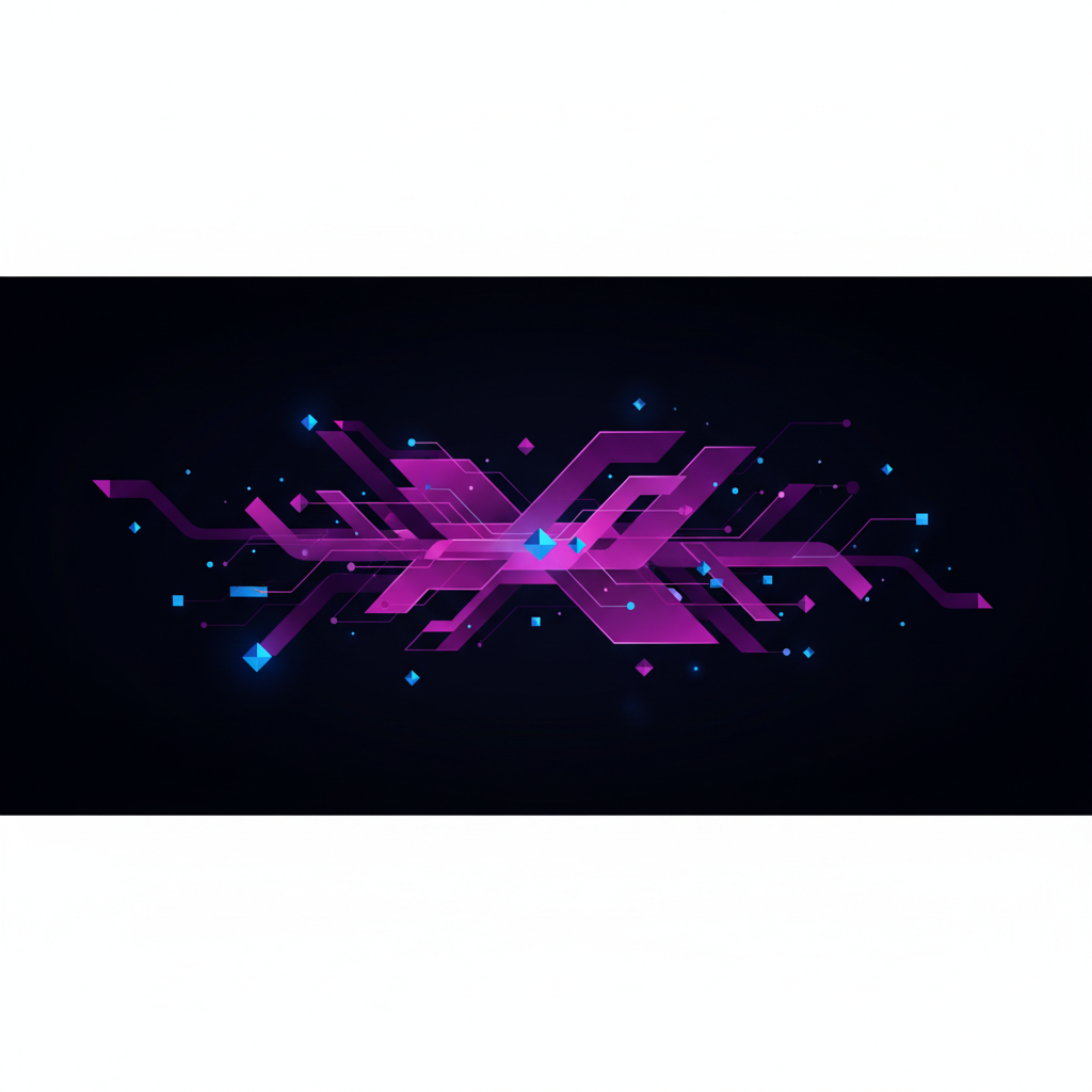 Abstract network of interconnected nodes illustrating system test concepts.