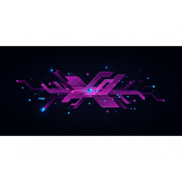 Abstract network of interconnected nodes illustrating system test concepts.